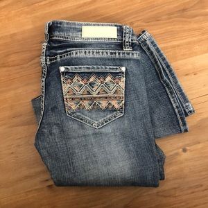 Rock & Roll Cowgirl Rival Low Rise Bootcut Jeans sz27x34